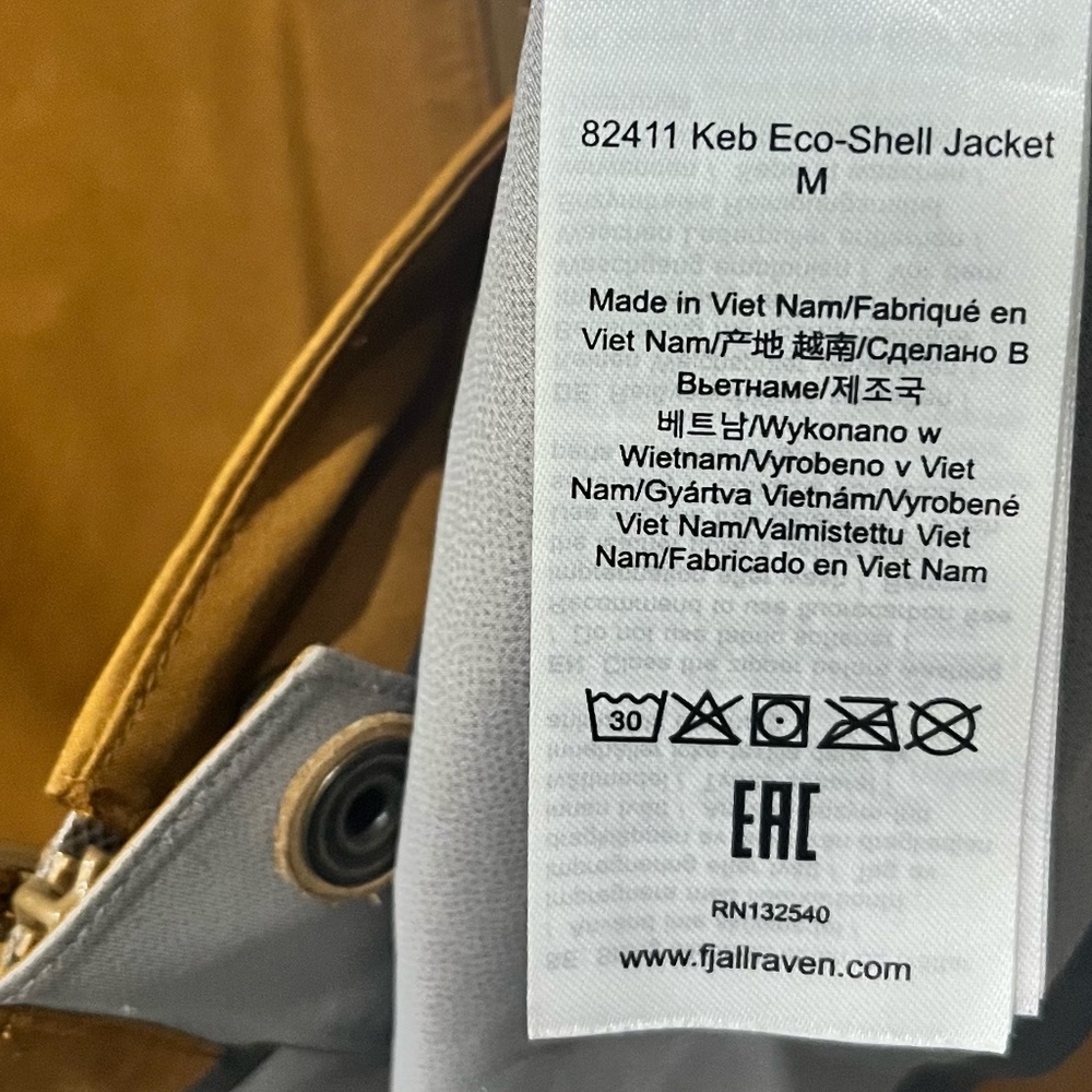 FjallRaven Keb Eco Shell Jacket Chestnut Mens Size Small Trekking/Hiking/Outdoor - Picture 3 of 11